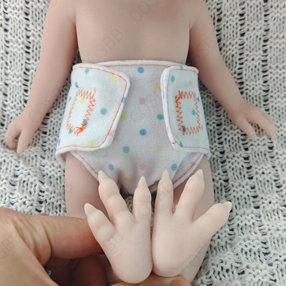 34cm Cute Elf Doll Adorable Platinum Silicone Reborn Baby Girl Doll ​Unpainted - Picture 10 of 13
